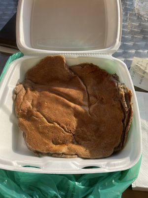 Banana buckwheat pancake as big as my face  at Andy Pepper's in Oley