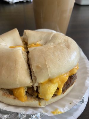 Their Grateful Egg.. sausage, egg, & cheese   at Andy Pepper's in Oley