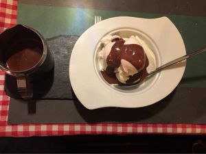 Soy Ice Cream WITH chocolate sauce at Groenendijk Weert in Weert