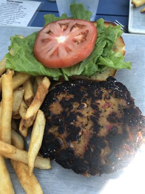 veganized portobello bean burger  at Gulf Stream Bar and Grille in Portsmouth