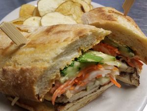 Vegan tofu banh mi at Cato's Ale House in Oakland