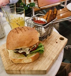 Tasty burger!   at The Butcher's Daughter in Brooklyn