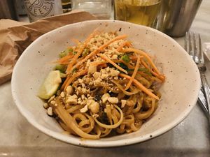 Very delicious spicy pad Thai !   at The Butcher's Daughter in Brooklyn