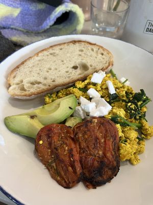 Greek breakfast plate  at The Butcher's Daughter in Brooklyn