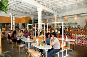 Light and airy inside. at The Butcher's Daughter in Brooklyn