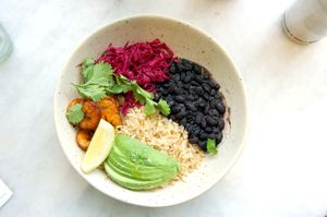 The portion sizes are not that big but the food tastes quite fresh. at The Butcher's Daughter in Brooklyn