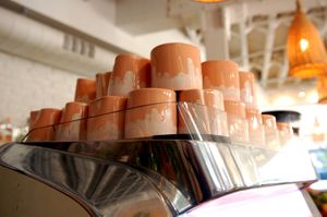 Inside the cafe. at The Butcher's Daughter in Brooklyn