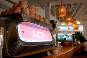 Inside the cafe. at The Butcher's Daughter in Brooklyn