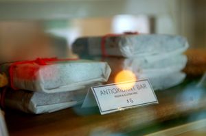 Selection from the bakery and coffee shop next door. at The Butcher's Daughter in Brooklyn