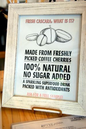 There's a bakery and coffee shop next door. at The Butcher's Daughter in Brooklyn