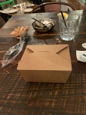 My to go box at Kid Cashew in Charlotte