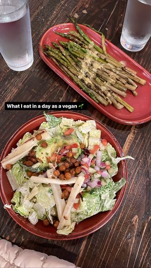 Asparagus and Caesar, Avocado and Artichoke Salad  at Kid Cashew in Charlotte