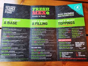 Menu at FreshMex in Aberdeen
