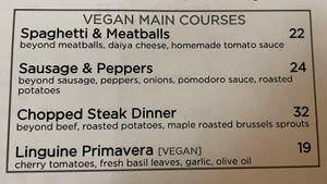Vegan Italian Options  at Leone's Italian Restaurant in Norfolk