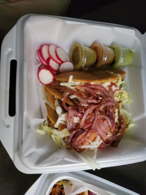 Sopes Michoacano style at El Michoacano Ice Cream and Mexican Food in Des Moines