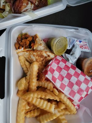 Burrito pastor style at El Michoacano Ice Cream and Mexican Food in Des Moines