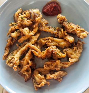 Fried oyster mushroom very delicious at Chi Yun Vegetarian Food in Johor Bahru