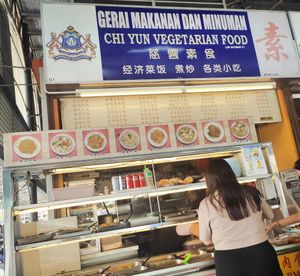 Stall front at Chi Yun Vegetarian Food in Johor Bahru
