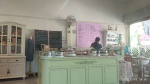 Interior and menu at Biscotti House in Chiang Mai