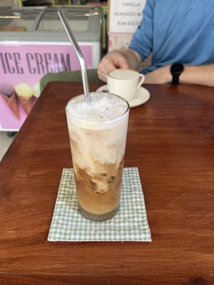 Iced soy latte   at Biscotti House in Chiang Mai
