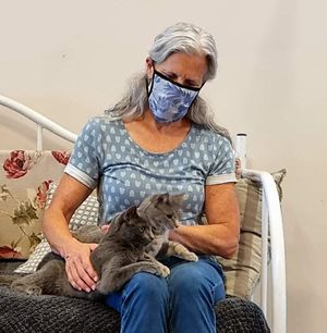 Two lap cats are better than one! at Catnap Cafe in Christchurch