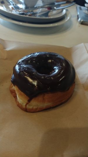 Chocolate donut 🍩 $3.80 at Catnap Cafe in Christchurch