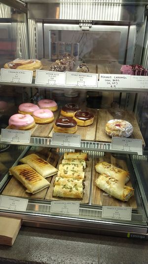 Food cabinet at Catnap Cafe in Christchurch