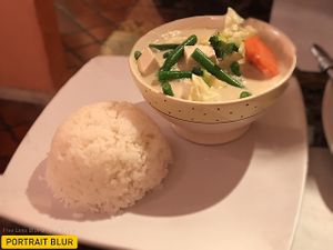 Green curry with tofu and vegetables  at Thai Village in Carmel Valley