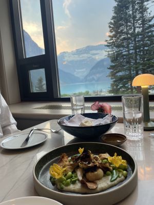 Food with a view!!!  at Fairview in Lake Louise