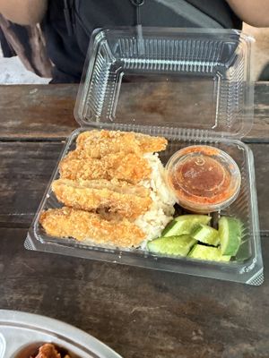 Vegan chicken  at Santi Asoke Temple Community in Bangkok