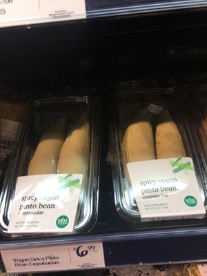 Spicy vegan pinto bean empanada at Whole Foods Market in Alexandria
