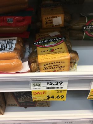 Vegan sausages at Whole Foods Market in Alexandria