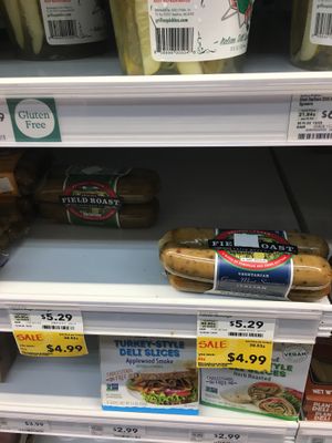 Vegan sausages at Whole Foods Market in Alexandria