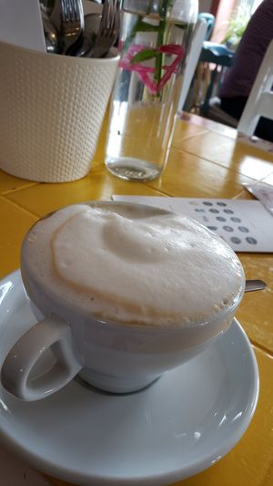 coconut milk cappuccino at Cafe Eighty2 in Drumnadrochit
