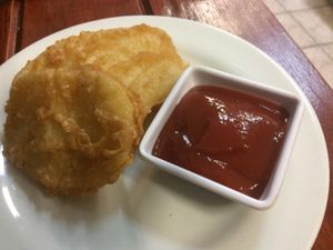 Potato cakes at Northcote Fish & Chips in Northcote