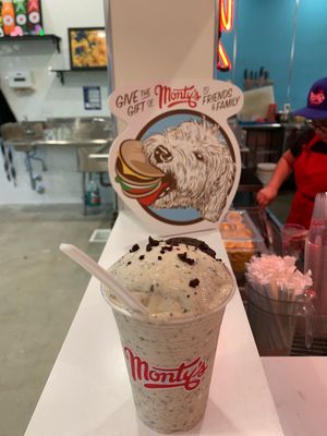 Brownie milkshake  at Monty's Good Burger in Riverside