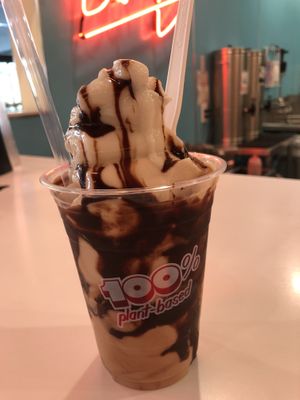 Chocolate shake... great consistency just a bit too chocolatey for me. at Monty's Good Burger in Riverside