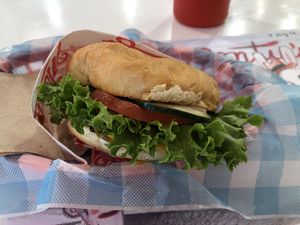 The single... a really nice plant based option for this fairly recent vegetarian convert. at Monty's Good Burger in Riverside