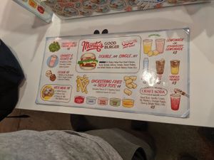 Menu selection at Monty's Good Burger in Riverside