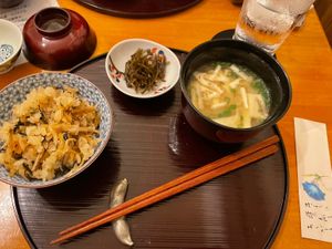Rice and soup   at Minoya in Tokyo