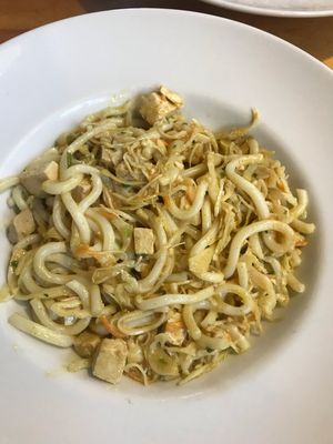 Bangkok udon stirfry with added tofu  at Wok to Walk in Riga