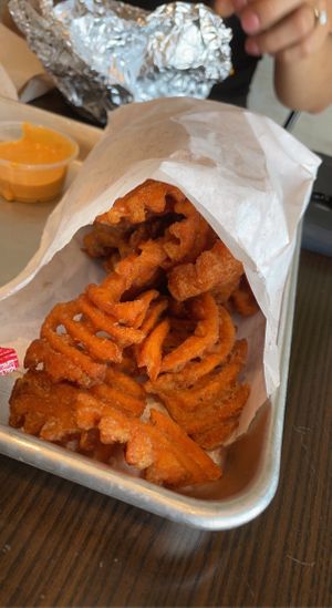 Waffle fries  at Pure Juicery Bar in Cary