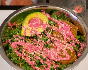 Raw, Vegan Falafel Salad at Pure Juicery Bar in Cary