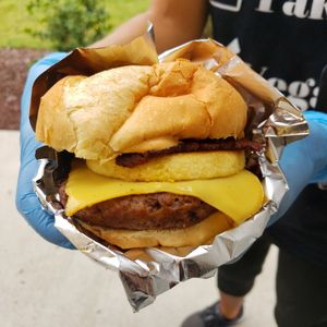 "Impossible" Breakfast Burger at Pure Juicery Bar in Cary
