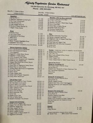   at Affinity Vegetarian Garden in Winnipeg