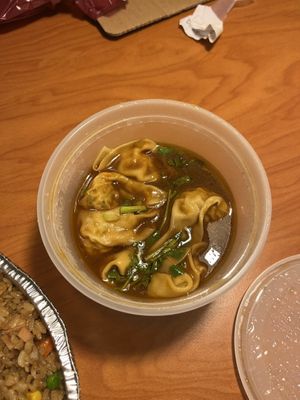 Spicy wonton dumplings   at Affinity Vegetarian Garden in Winnipeg
