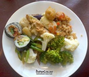 Buffet selections at Affinity Vegetarian Garden in Winnipeg