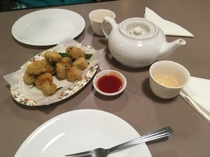 Oyster as a starter. Didn’t taste like oyster but it was very good.  at Affinity Vegetarian Garden in Winnipeg