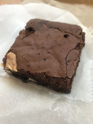 Chocolate and walnut brownie at Domu in Bangor