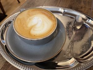 Oat flat white  at Domu in Bangor